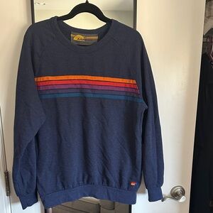 Aviator Nation Navy 5 Stripe Navy Crewneck Sweatshirt